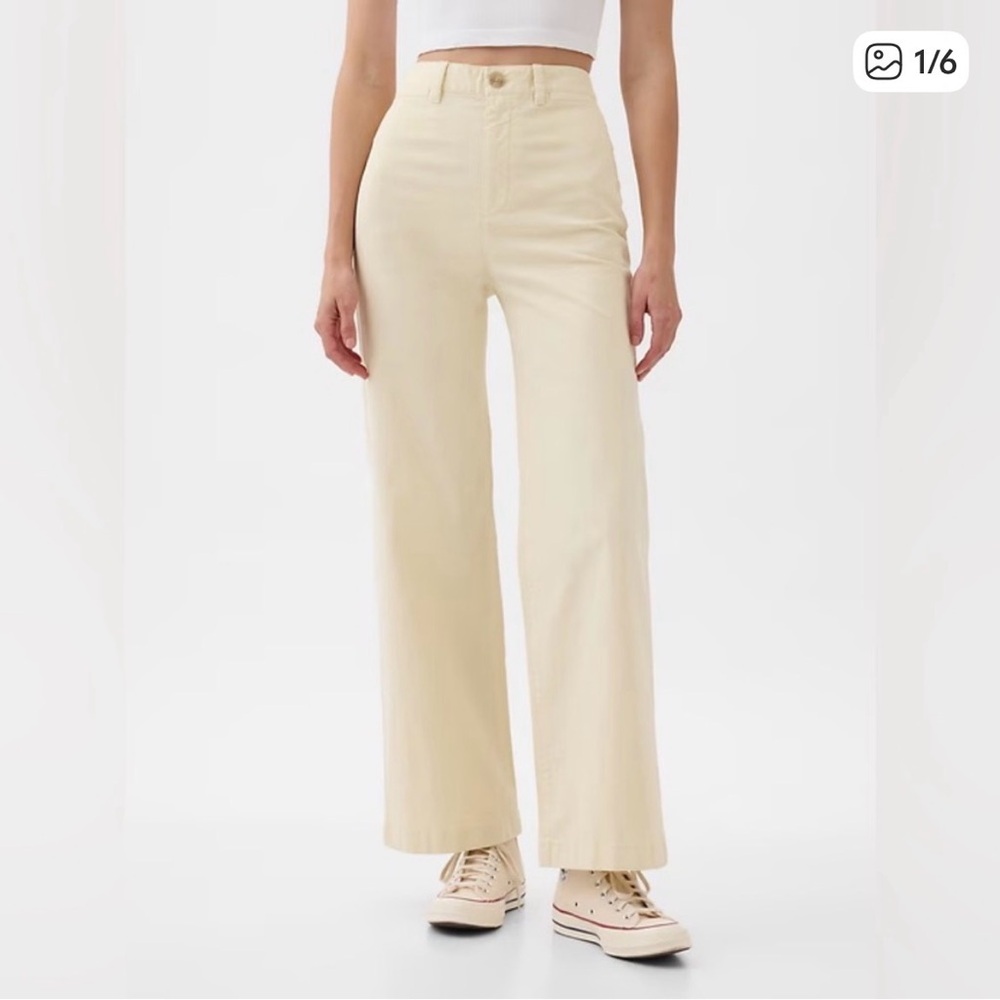 Gap high-rise stride ankle,  Cream Pants